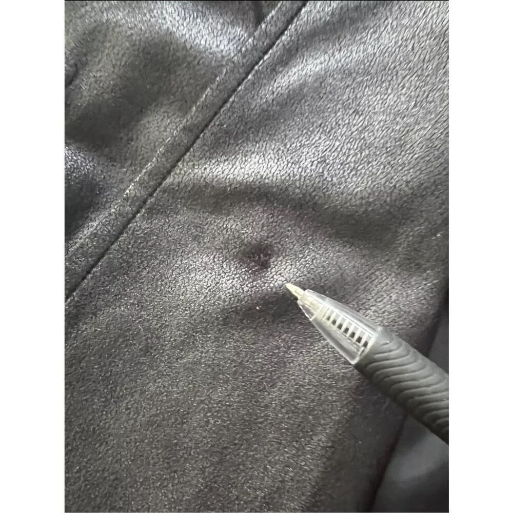 JM Collection Faux Leather Jacket Coat Draped Black Plus Size M Shoulder Padded - Picture 6 of 14